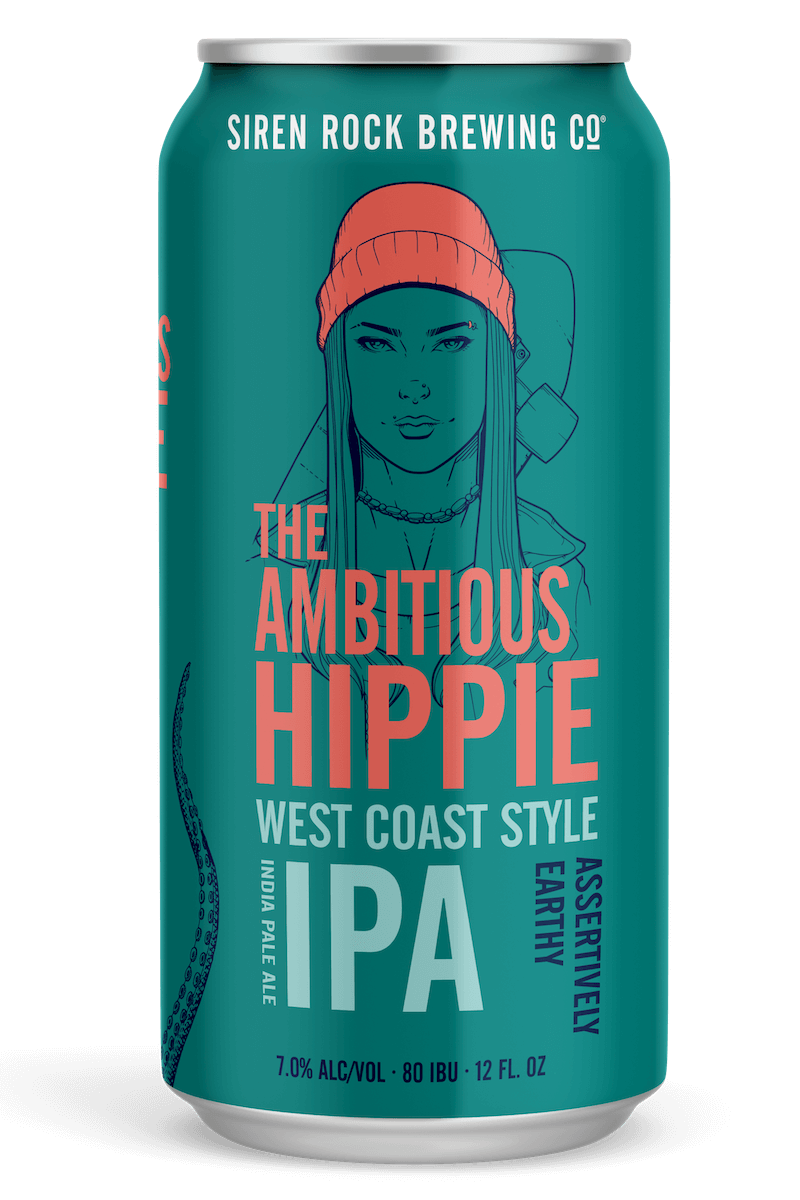 Siren Rock Brewery 12oz can of the Ambitious Hippie West Coast IPA