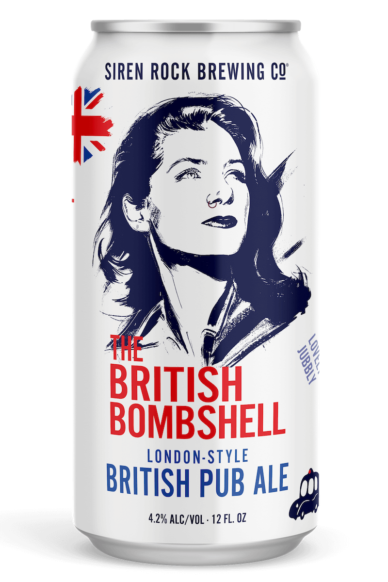 Siren Rock Brewery 12oz can of the British Bombshell London Pub Ale