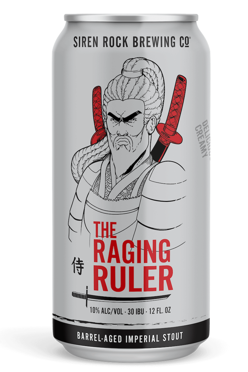 Siren Rock Brewery 12oz can of the Raging Ruler Imperial Stout