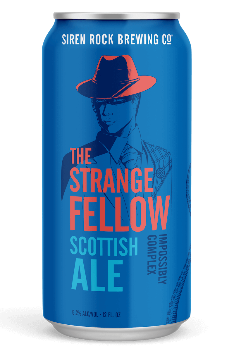 Siren Rock Brewery 12oz can of the Strange Fellow Scottish Ale