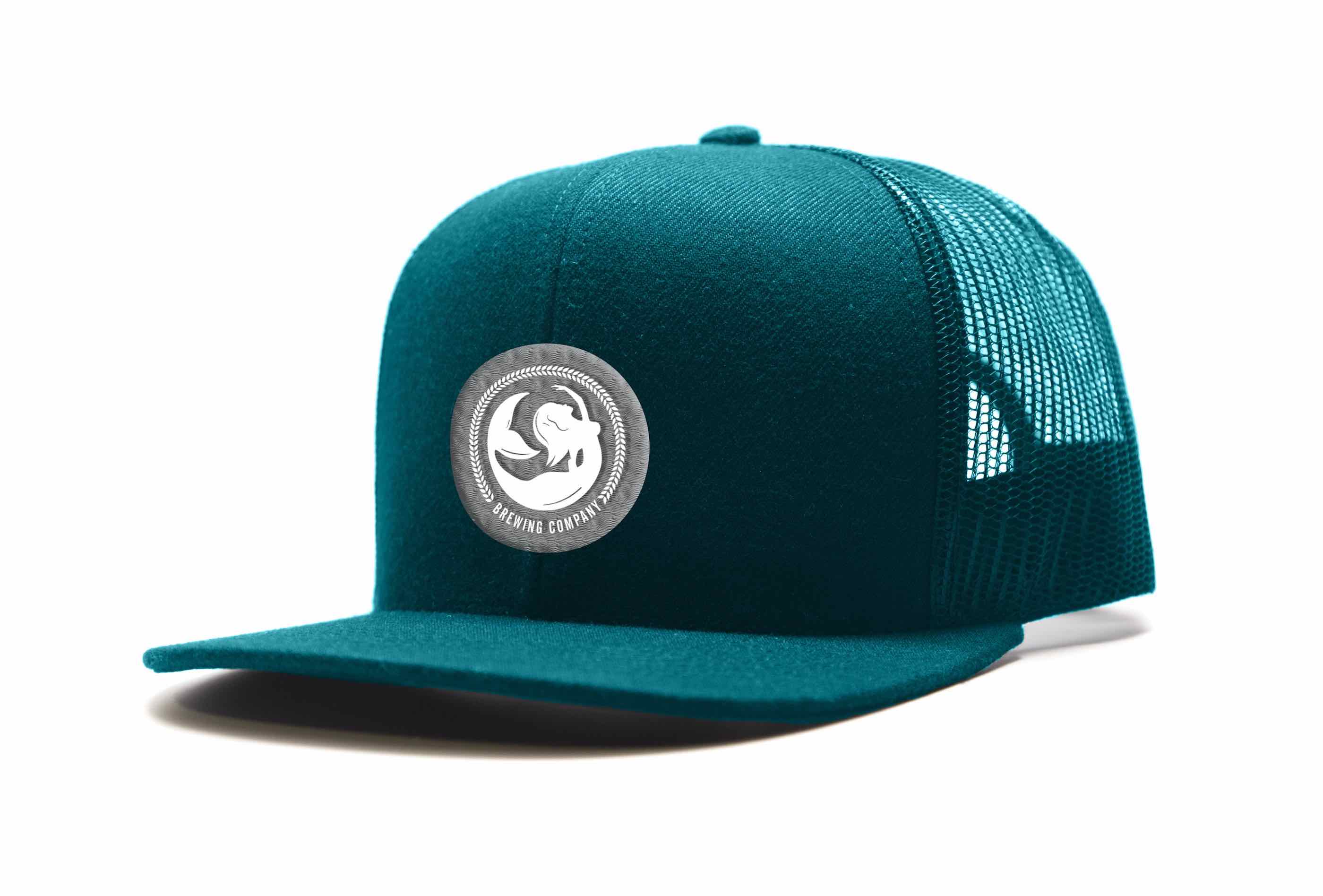 Green hat with the white Siren Rock Brewery crest logo on the front